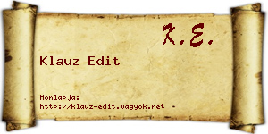 Klauz Edit névjegykártya